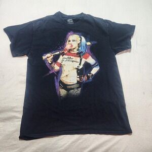 DC Comics Suicide Squad Harley Quinn Margot Robbie Standard Black Adult T-Shirt